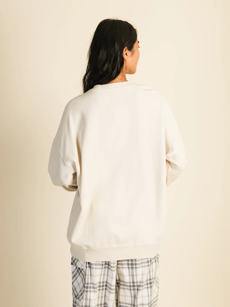 HARLOW MICHELLE VARSITY CREW SWEATSHIRT - CREAM CLEARANCE