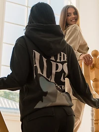 HARLOW HARLEY OVERSIZED BOYFRIEND PRINT HOODIE - CHARCOAL CLEARANCE