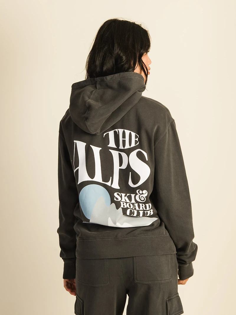 HARLOW HARLEY OVERSIZED BOYFRIEND PRINT HOODIE - CHARCOAL CLEARANCE