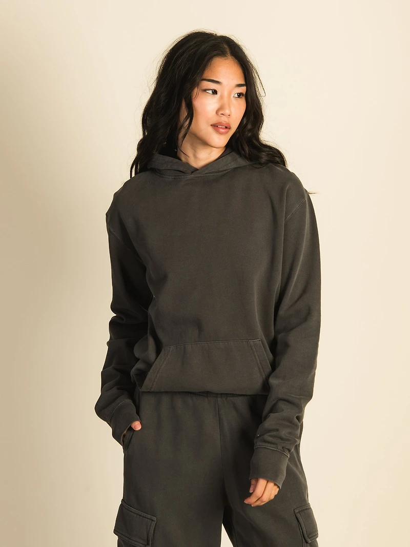 HARLOW HARLEY OVERSIZED BOYFRIEND PRINT HOODIE - CHARCOAL CLEARANCE