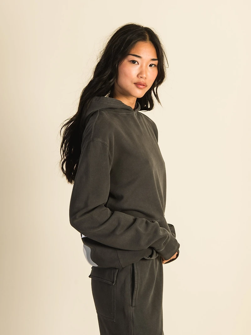 HARLOW HARLEY OVERSIZED BOYFRIEND PRINT HOODIE - CHARCOAL CLEARANCE