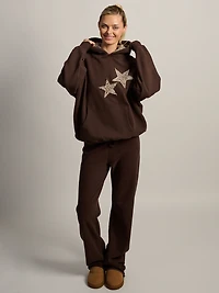 HARLOW CLOUD SWEAT À CAPUCHE - APPLICATIONS MARRON