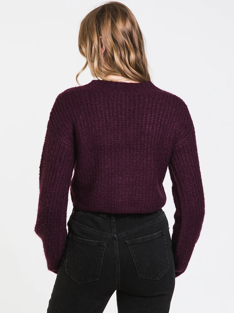 WOMENS CABLE CROPPED CARDI