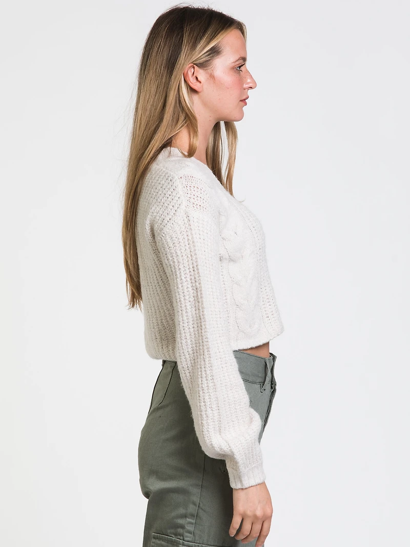 HARLOW CABLE CROPPED CARDI