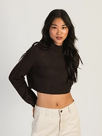 HARLOW SADIE MOCKNECK SWEATER - BROWN CLEARANCE