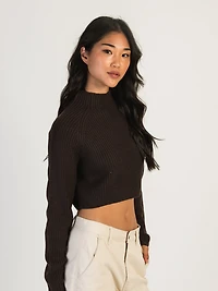 HARLOW SADIE MOCKNECK SWEATER - BROWN CLEARANCE