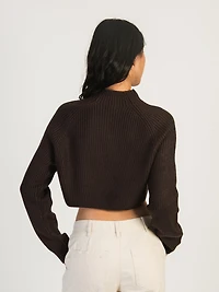 HARLOW SADIE MOCKNECK SWEATER - BROWN CLEARANCE