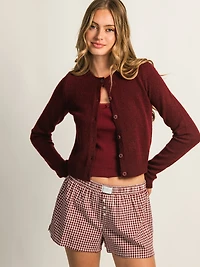 HARLOW COLLINS CARDIGAN - BURGUNDY