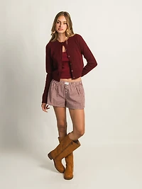 HARLOW COLLINS CARDIGAN - BURGUNDY