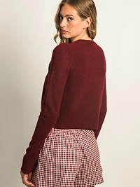 HARLOW COLLINS CARDIGAN - BURGUNDY