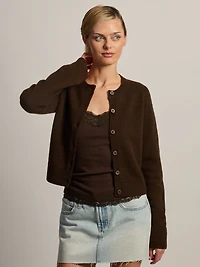 HARLOW COLLINS CARDIGAN - CHOCOLATE