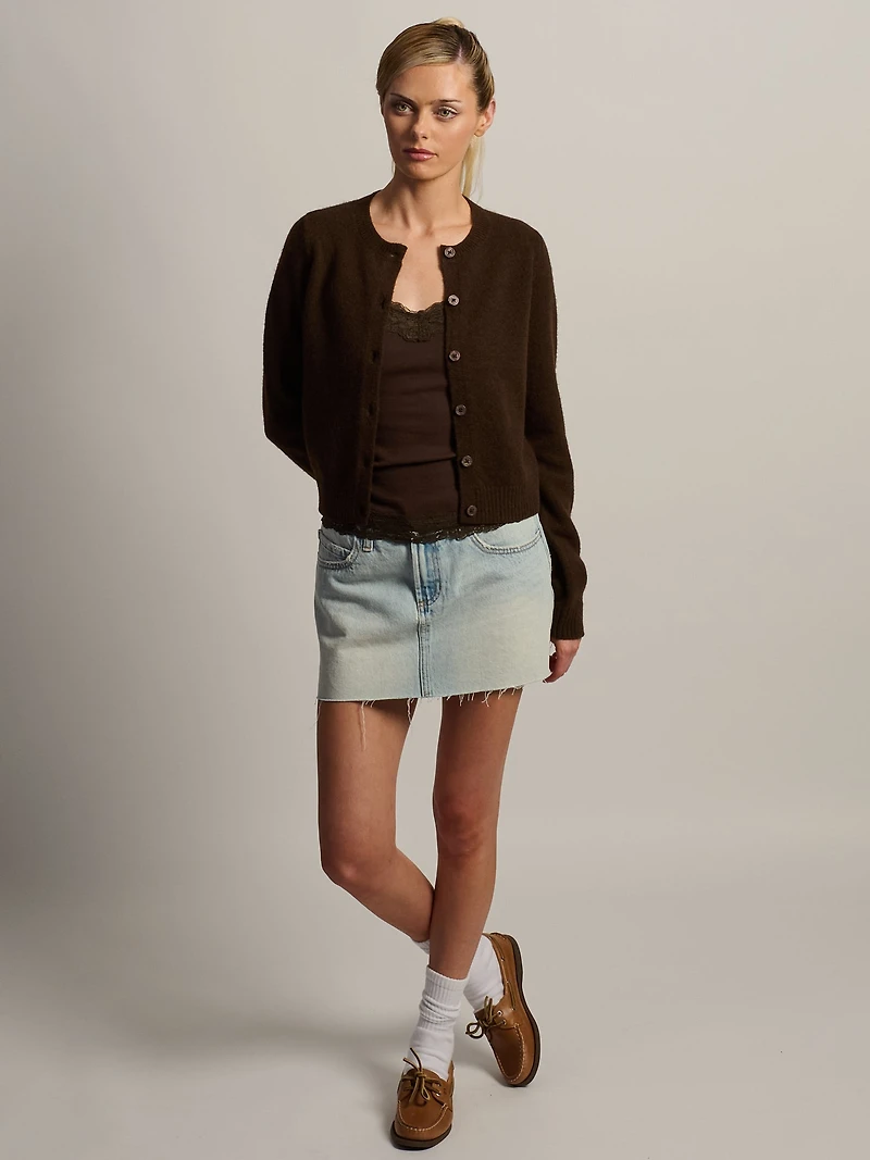HARLOW COLLINS CARDIGAN - CHOCOLATE