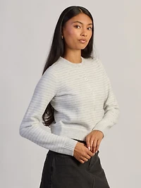 HARLOW COLLINS CARDIGAN HOODIE - GREY/WHITE