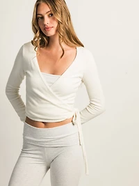 HARLOW GIA WRAP SWEATER - OFF WHITE
