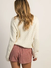 HARLOW MABLE CABLE KNIT SWEATER - OFF WHITE