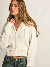 CHANDAIL ZIPPÉ EN TRICOT TORSADÉ HARLOW MAUDE