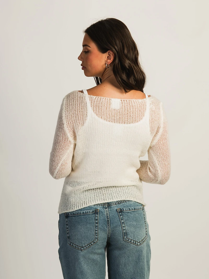 HARLOW LYNN KNIT SWEATER - OFF WHITE CLEARANCE