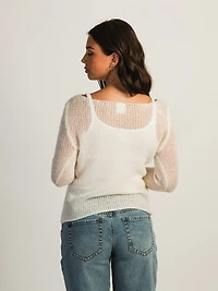 HARLOW LYNN KNIT SWEATER - OFF WHITE CLEARANCE