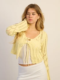 HARLOW KRISTY CROCHET LONG SLEEVE - YELLOW