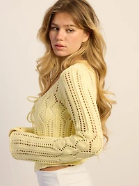 HARLOW KRISTY CROCHET LONG SLEEVE - YELLOW