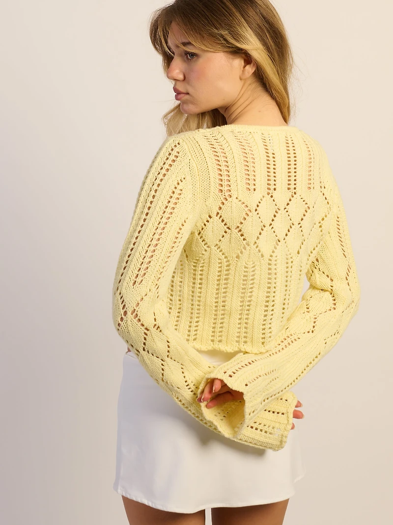 HARLOW KRISTY CROCHET LONG SLEEVE - YELLOW