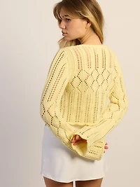 HARLOW KRISTY CROCHET LONG SLEEVE - YELLOW