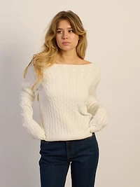 HARLOW CALI CABLEKNIT OFF THE SHOULDER