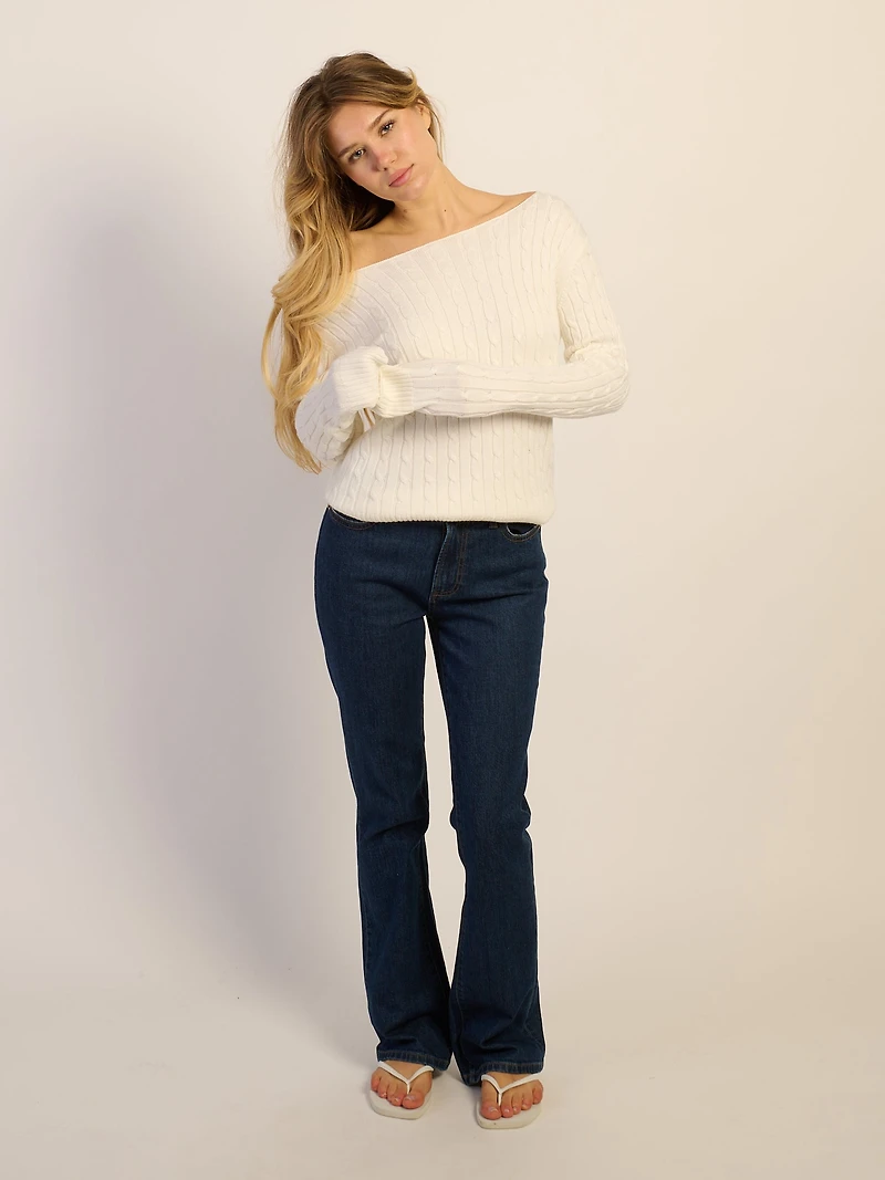 HARLOW CALI CABLEKNIT OFF THE SHOULDER