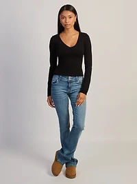 HARLOW PAIGE V - NECK SWEATER BLACK