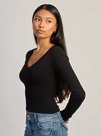 HARLOW PAIGE V - NECK SWEATER BLACK