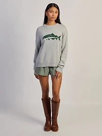 HARLOW LOGAN KNIT CREWNECK - HEATHER GREY