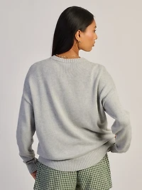 COL ROND EN TRICOT HARLOW LOGAN - GRIS CHINÉ