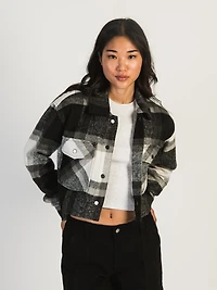 HARLOW BRITTANY CROPPED JACKET - BLACK WHITE CLEARANCE