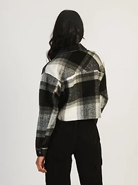 HARLOW BRITTANY CROPPED JACKET - BLACK WHITE CLEARANCE