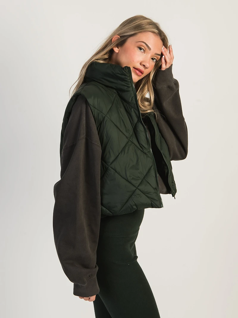 HARLOW ZOEY QUILTED VEST - FOREST CLEARANCE