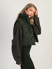 HARLOW ZOEY QUILTED VEST - FOREST CLEARANCE
