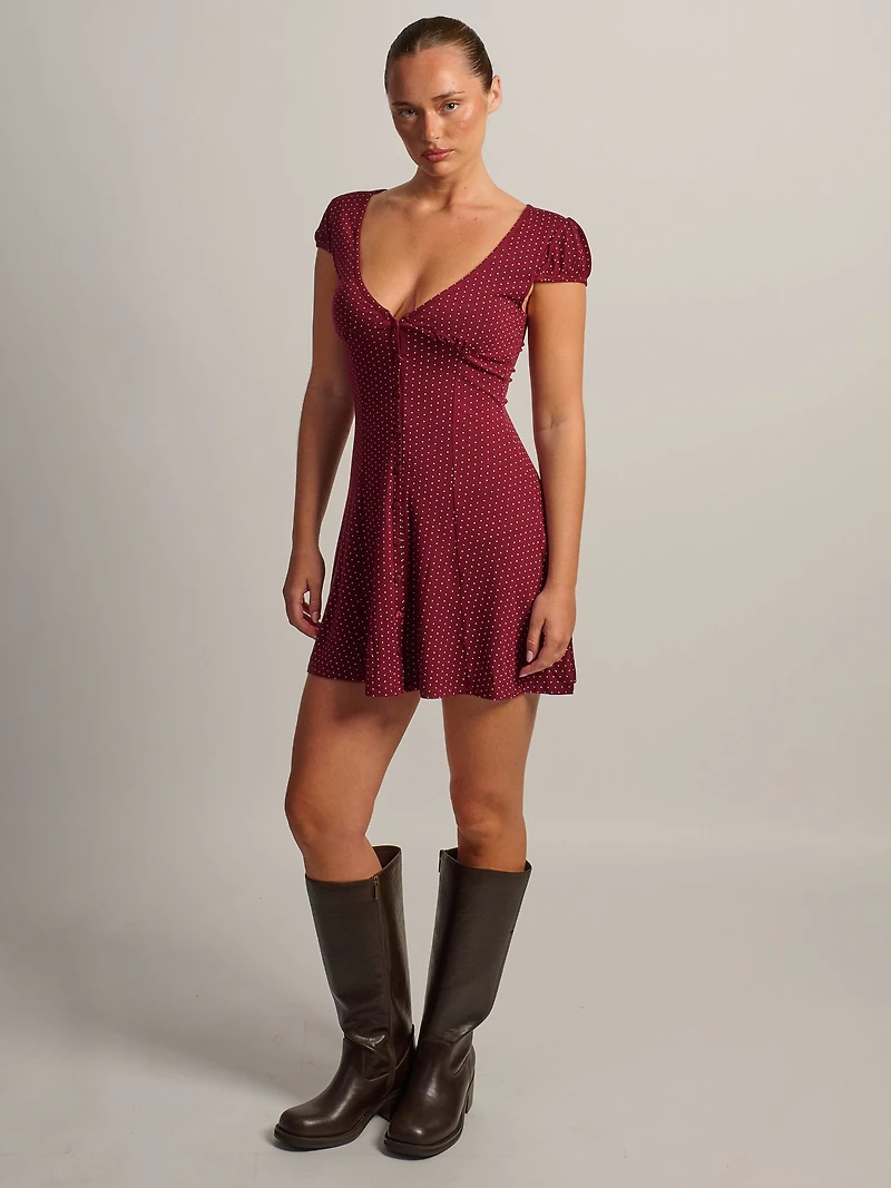 HARLOW REMI DRESS - BURGUNDY