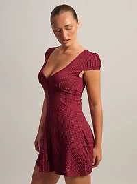 HARLOW REMI DRESS - BURGUNDY