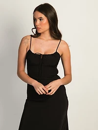 HARLOW VALERIE LONG DRESS - BLK/BLACK