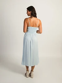 ROBE FENDUE HARLOW MALIA - BLEU