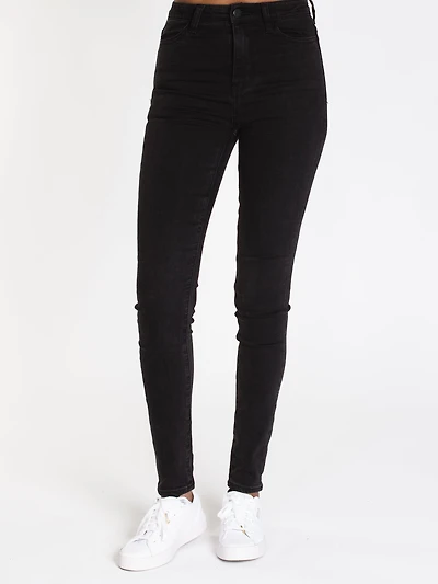 JEAN SKINNY TAILLE HAUTE POUR FEMMES - NOIR LIQUIDATION