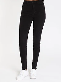 JEAN SKINNY TAILLE HAUTE POUR FEMMES - NOIR LIQUIDATION