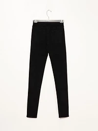 JEAN SKINNY TAILLE HAUTE POUR FEMMES - NOIR LIQUIDATION