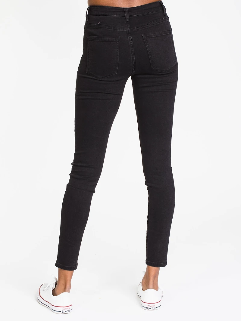 JEAN SKINNY TAILLE HAUTE POUR FEMME - NOIR LIQUIDATION