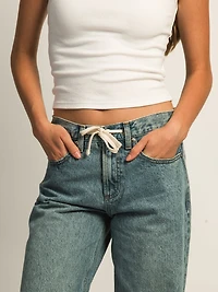 HARLOW BAGGY BOYFRIEND JEAN TIE WAIST - MID WASH