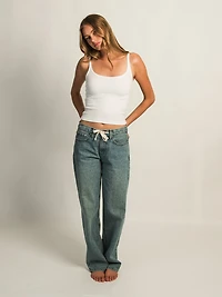 HARLOW BAGGY BOYFRIEND JEAN TIE WAIST - MID WASH