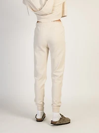 HARLOW HIGH RISE FLEECE JOGGER - CREAM CLEARANCE