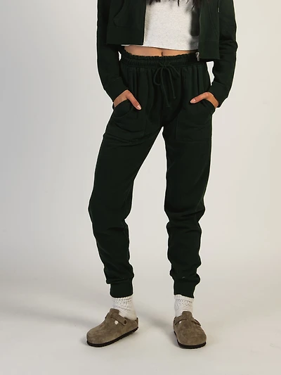 HARLOW HIGH RISE FLEECE JOGGER - FOREST CLEARANCE