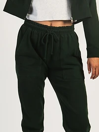 HARLOW HIGH RISE FLEECE JOGGER - FOREST CLEARANCE