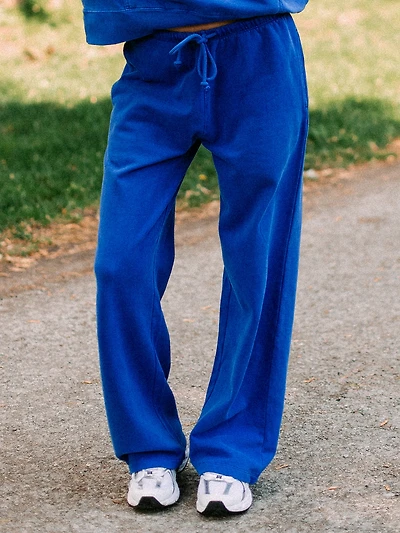 HARLOW STELLA STRAIGHT LEG SWEATPANT - COBALT
